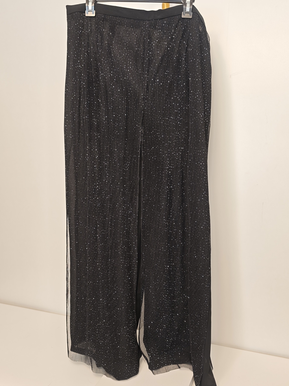 Metaphor Black Sparkle Wide-Leg Jumpsuit Pants